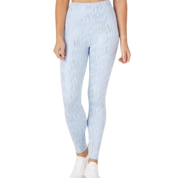 Glyder Pants - NWT Glyder Sultry Legging in Ice Blue/Silver Dew Drop Large Metallic Full Length